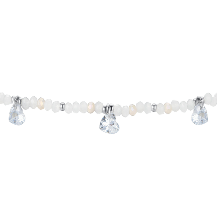 BRACCIALE DONNA IN ACCIAIO PIETRE E CRISTALLI BIANCHI