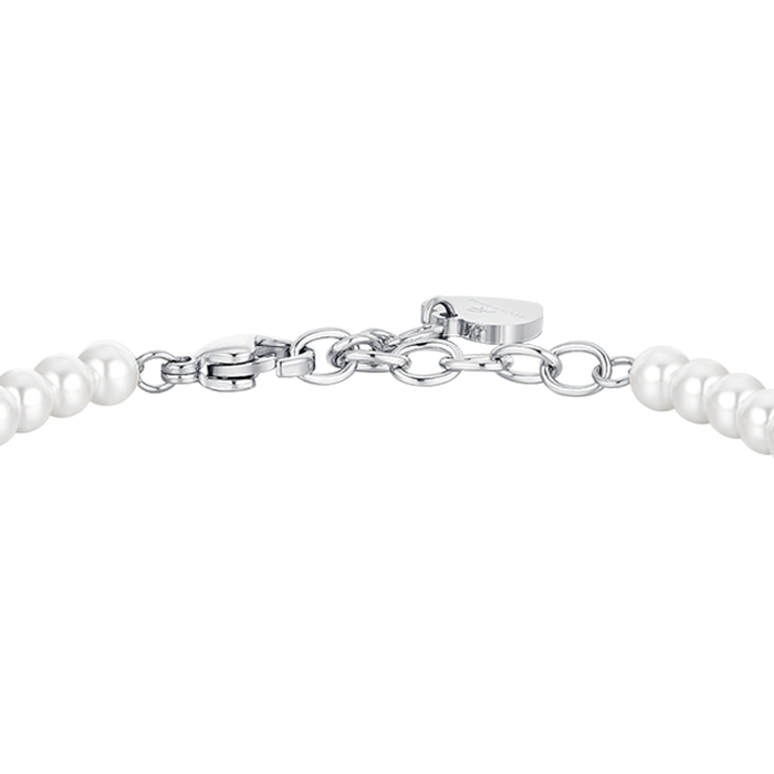 BRACCIALE DONNA IN ACCIAIO PERLE E CUORE