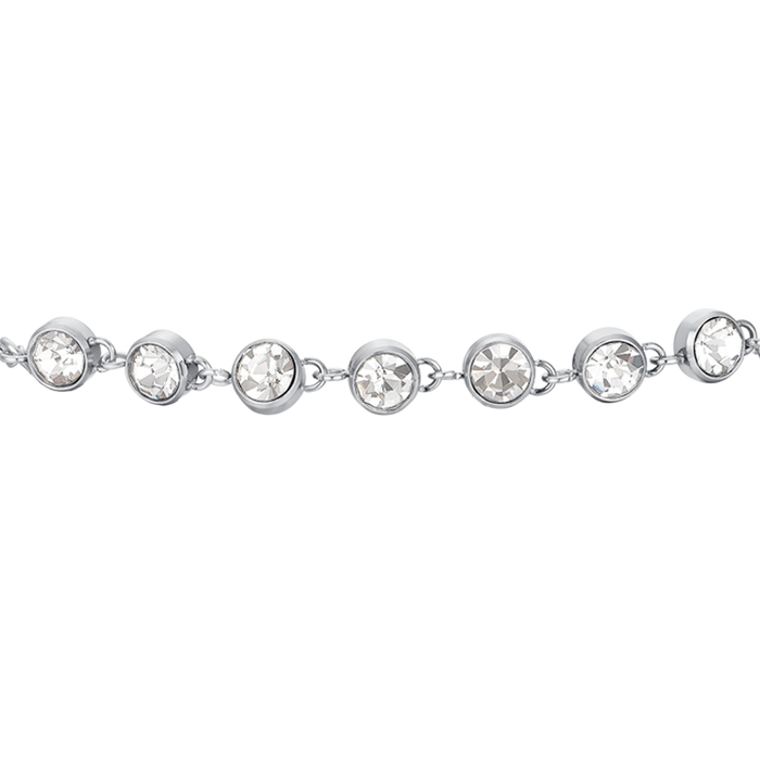 BRACCIALE DONNA IN ACCIAIO CRISTALLI BIANCHI