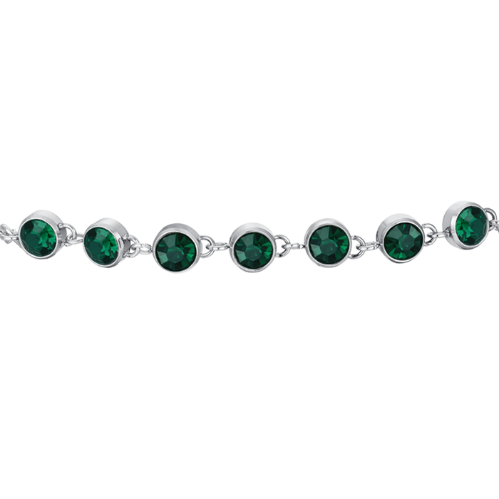 BRACCIALE DONNA IN ACCIAIO CRISTALLI VERDE