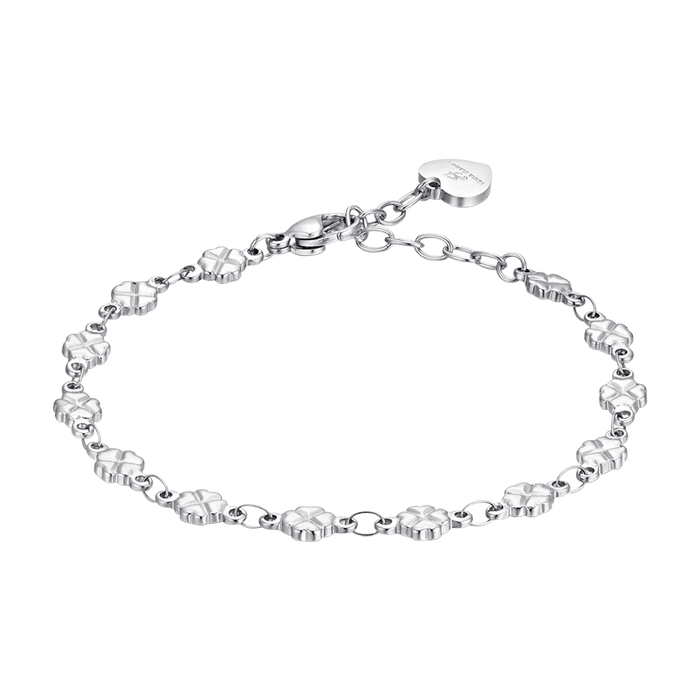 BRACELET FEMME EN ACIER TRÈFLES À QUATRE FEUILLES