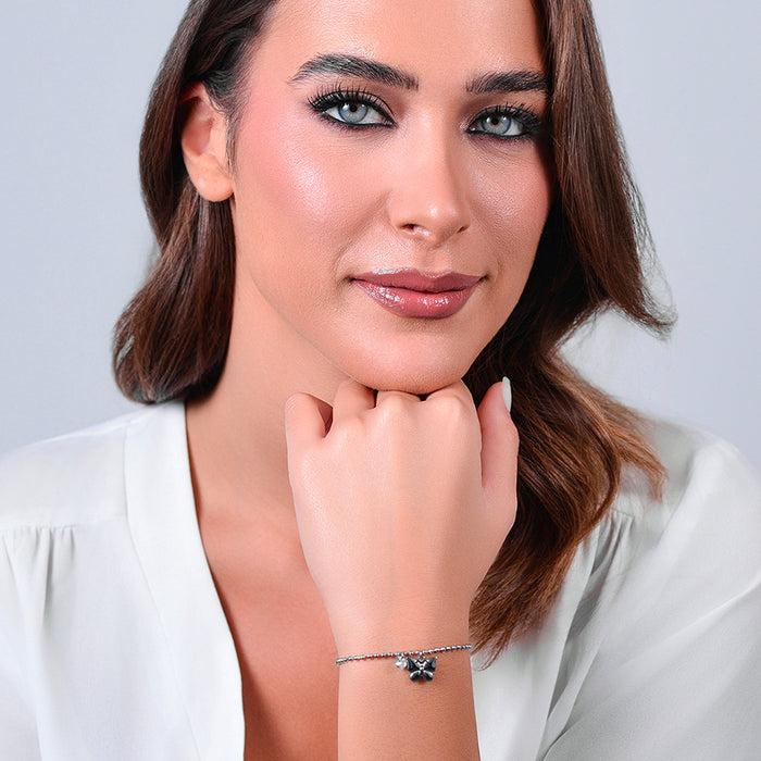 BRACCIALE DONNA IN ACCIAIO FARFALLA E ZIRCONE