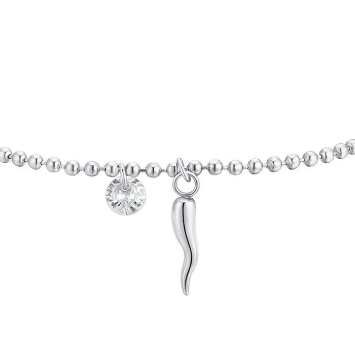 BRACELET FEMME EN ACIER, CORNE ET ZIRCON