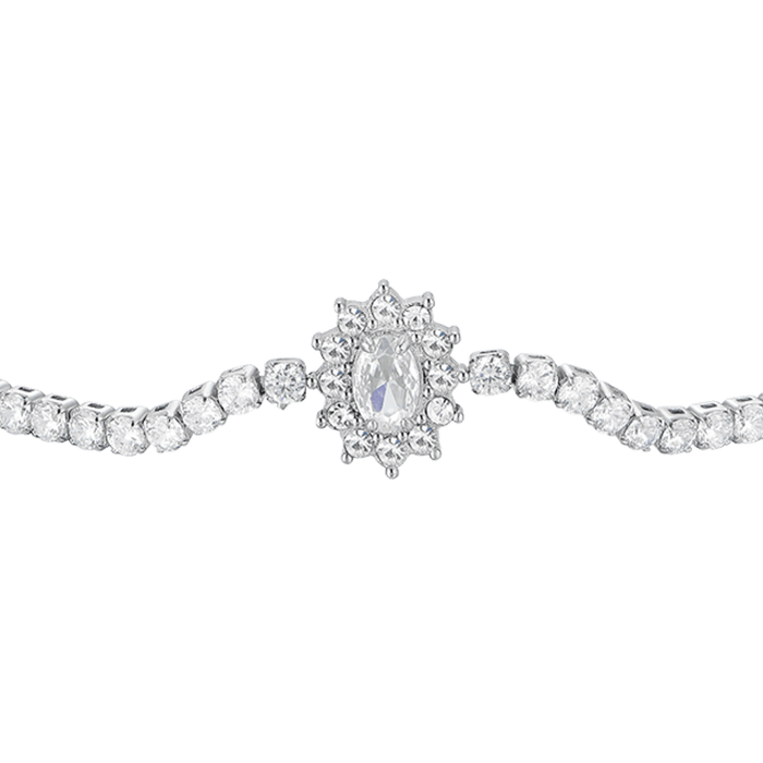 BRACELET DE TENNIS FEMME EN ACIER AVEC CRISTAUX ET ZIRCON BLANC
