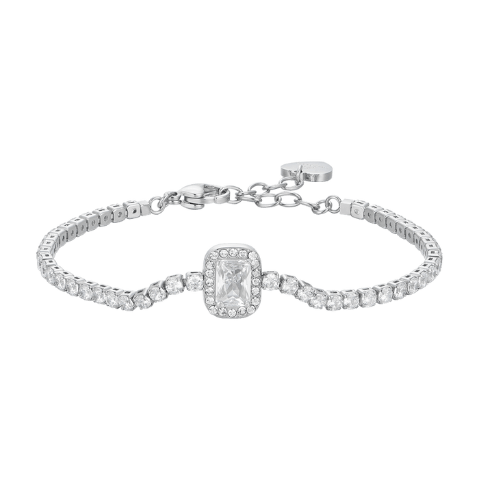 BRACELET DE TENNIS FEMME EN ACIER, CRISTAUX ET ZIRCON