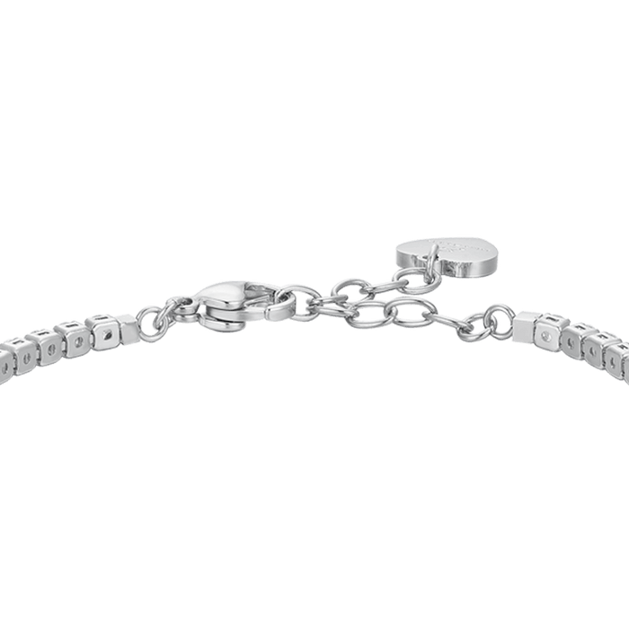 BRACELET DE TENNIS FEMME EN ACIER, CRISTAUX ET ZIRCON VERT