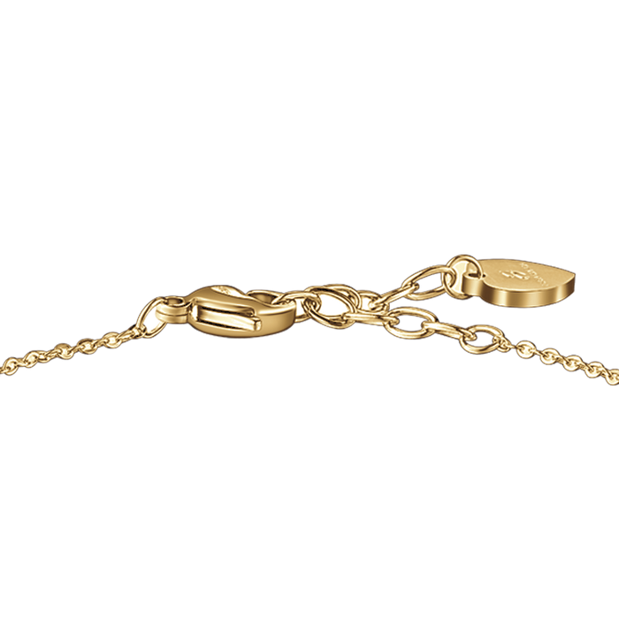 BRACCIALE DONNA IN ACCIAIO E IP GOLD CON CUORE CRISTALLO ROSA