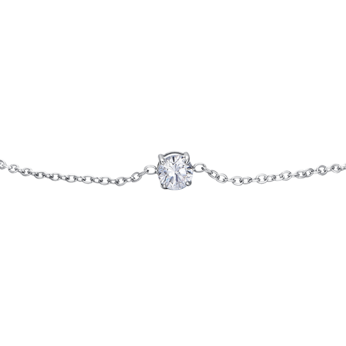 BRACCIALE DONNA IN ACCIAIO CON CRISTALLO BIANCO