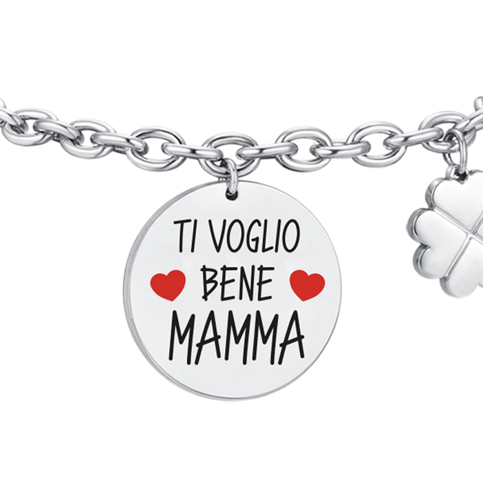 BRACCIALE DONNA IN ACCIAIO TI VOGLIO BENE MAMMA