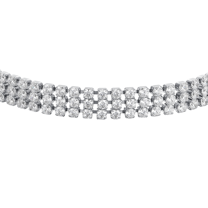 BRACCIALE DONNA TENNIS IN ACCIAIO CON ZIRCONI BIANCHI