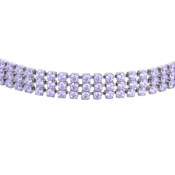 BRACCIALE TENNIS DONNA IN ACCIAIO CON ZIRCONI VIOLA