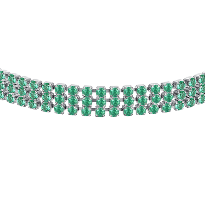 BRACCIALE TENNIS DONNA IN ACCIAIO CON ZIRCONI VERDI