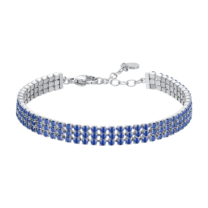 BRACCIALE TENNIS DONNA IN ACCIAIO CON ZIRCONI BLU