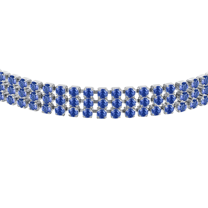 BRACCIALE TENNIS DONNA IN ACCIAIO CON ZIRCONI BLU