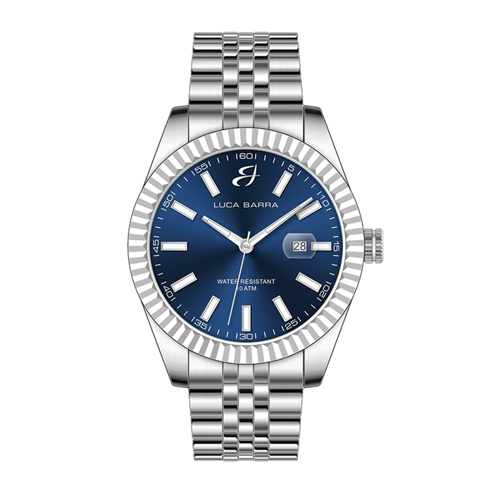 MEN'S STEEL WATCH WITH KNURLED BEZEL