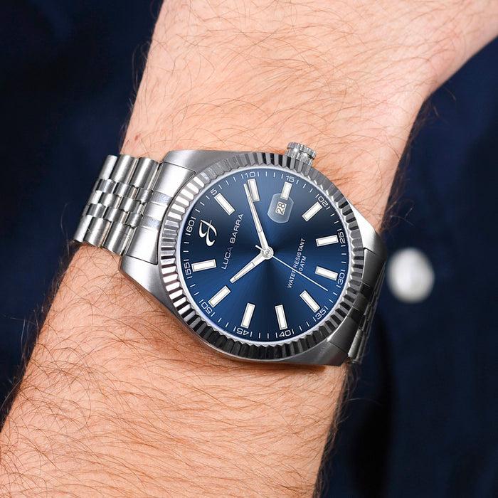 MEN'S STEEL WATCH WITH KNURLED BEZEL