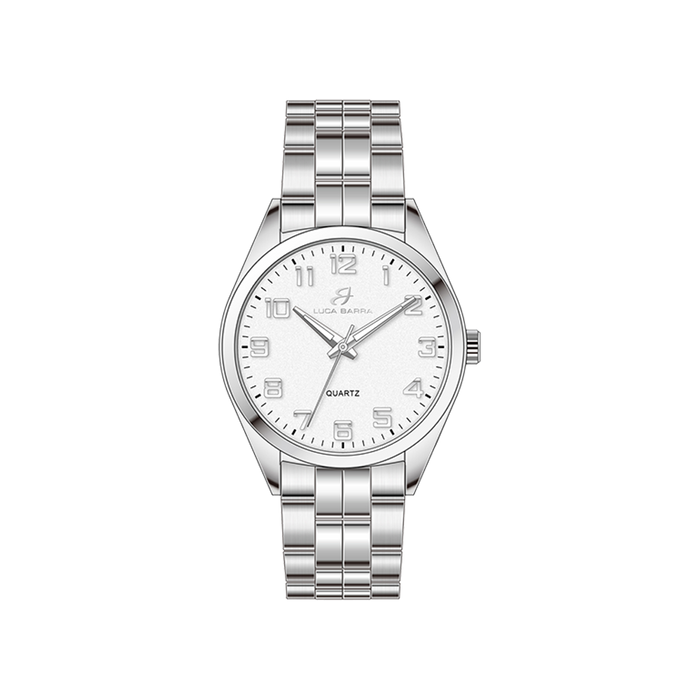 OROLOGIO IN ACCIAIO CON QUADRANTE SILVER E CINTURINO IN ACCIAIO