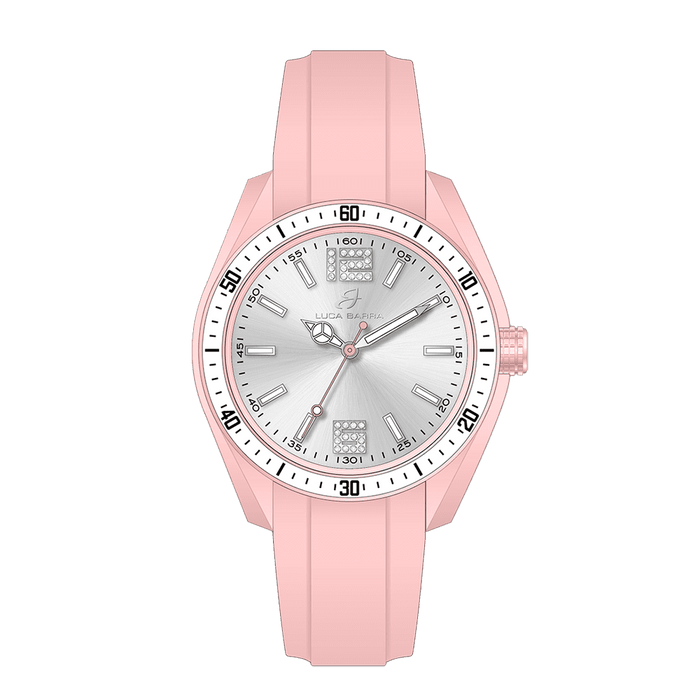 PINK AND WHITE SILICONE WOMEN'S WATCH
