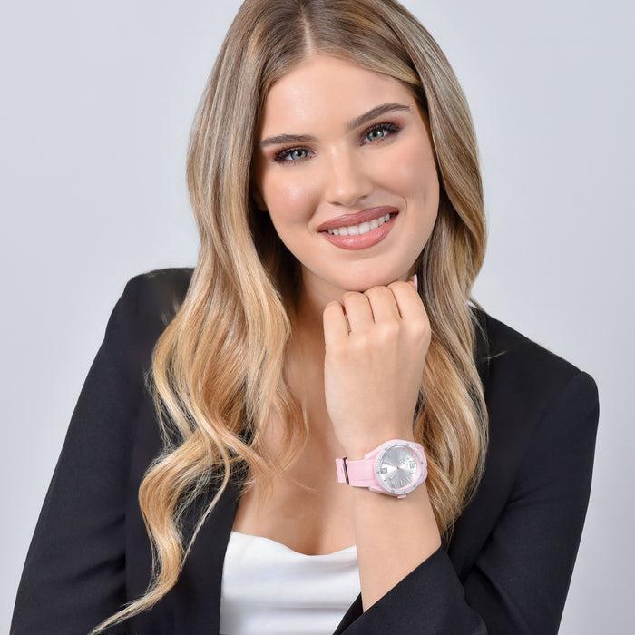 PINK AND WHITE SILICONE WOMEN'S WATCH