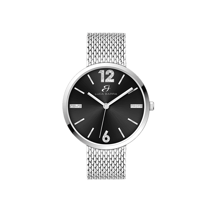 WOMEN'S STEEL WATCH WITH MILANO MESH AND BLACK DIAL