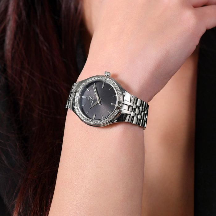 WOMEN'S STEEL WATCH WITH BLACK DIAL