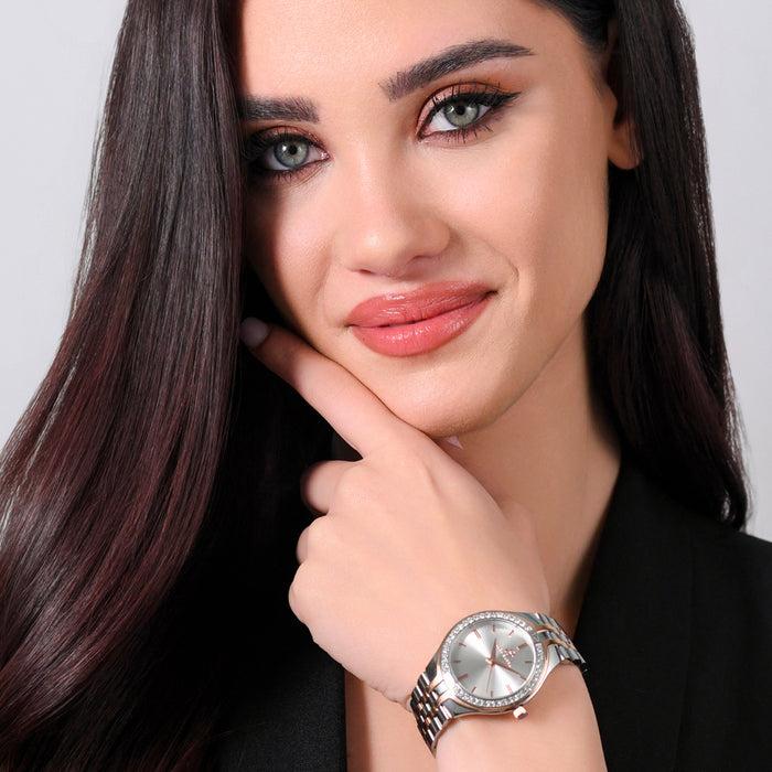 WOMEN'S WATCH IN STEEL AND IP ROSE GOLD