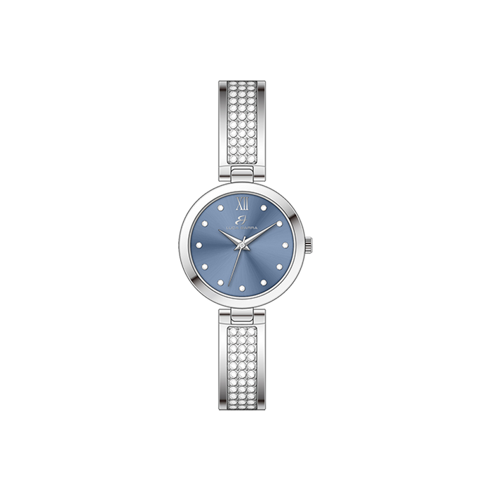 OROLOGIO DONNA IN ACCIAIO CRISTALLI E QUADRANTE CELESTE