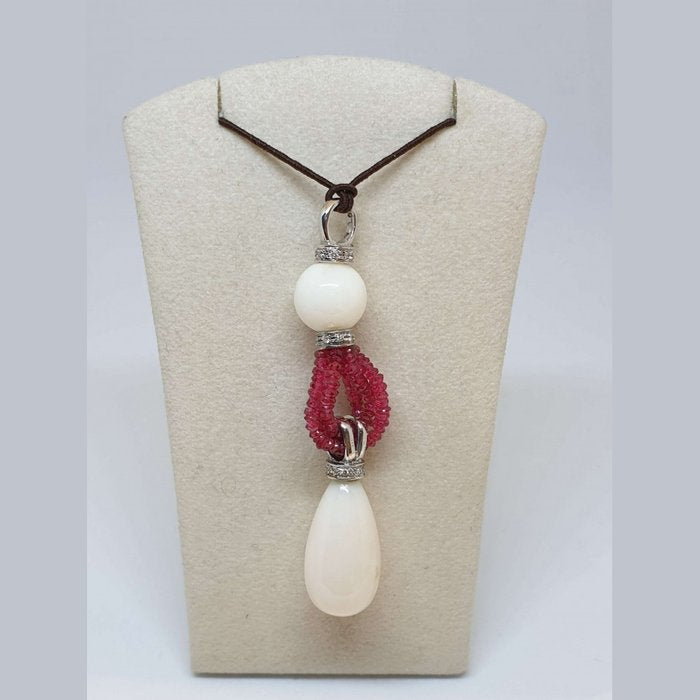 Ciondolo corallo e rubini