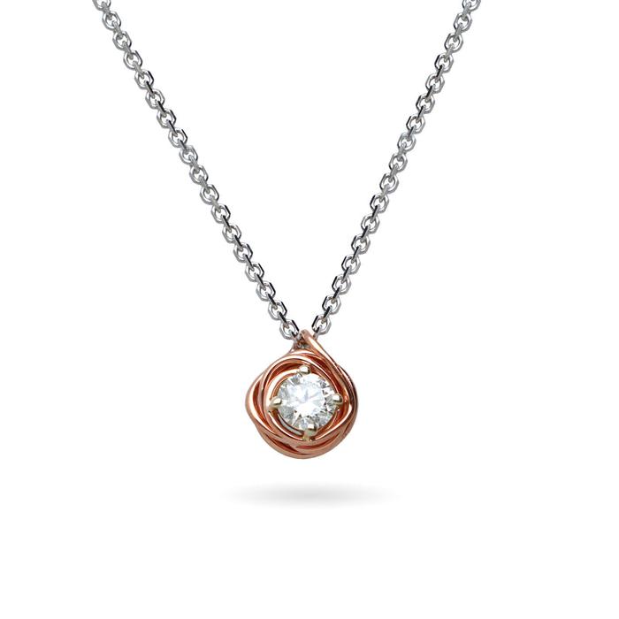 Punto Luce Filodellavita in Oro Rosa con un Diamante Colorless