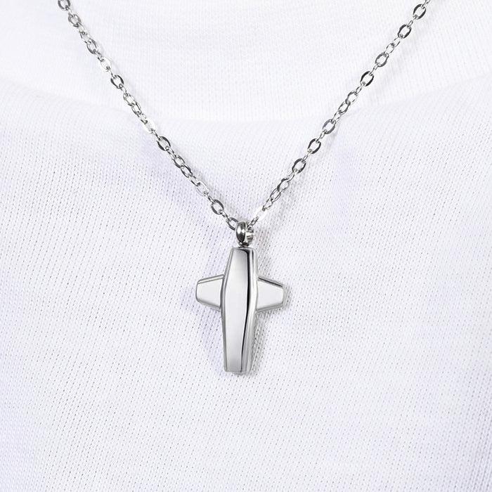 MEN'S NECKLACE IN STEEL WITH CROSS