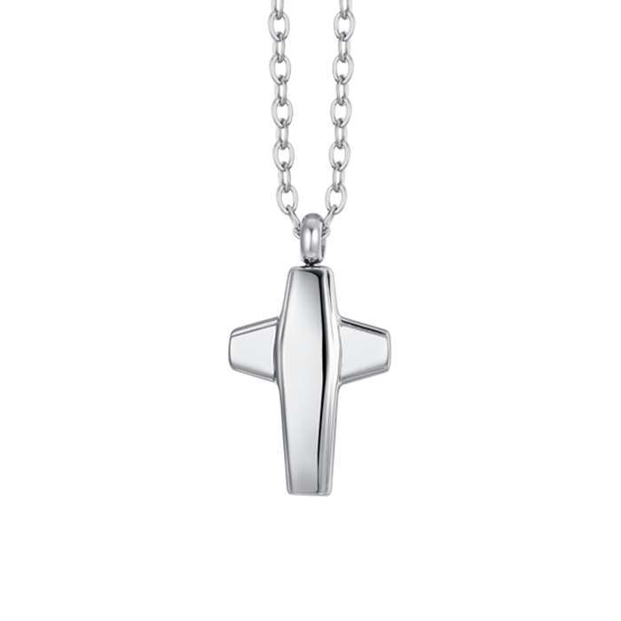 MEN'S NECKLACE IN STEEL WITH CROSS