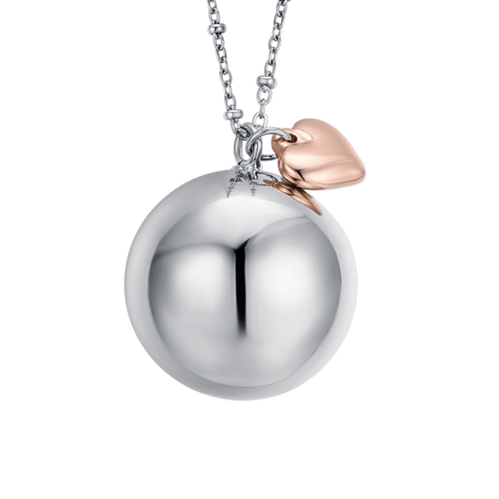 COLLANA CHIAMA ANGELI IN ACCIAIO CIONDOLO IN METALLO CON CHARMS CUORE