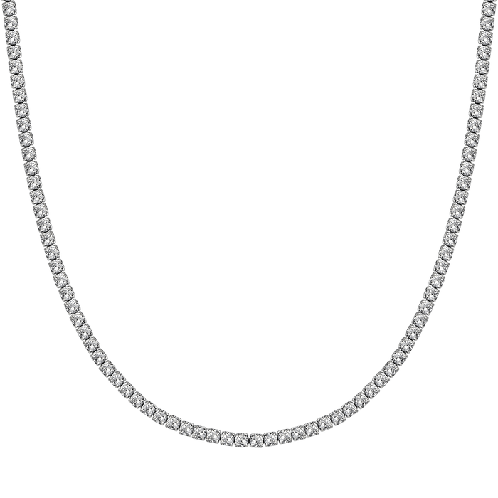 WOMEN'S TENNIS NECKLACE IN STEEL WITH 4MM WHITE CRYSTALS
