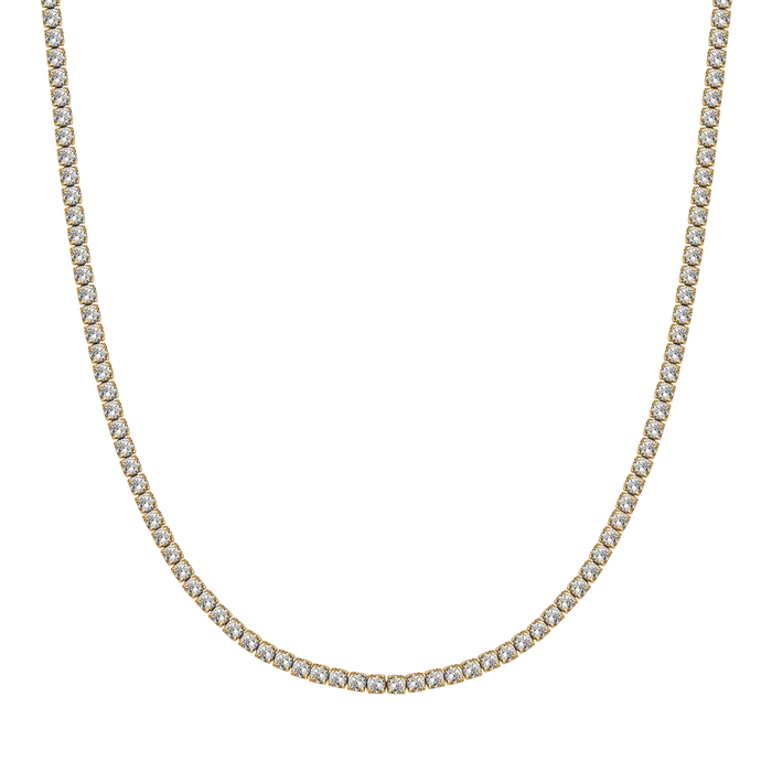WOMEN'S TENNIS NECKLACE IN STEEL WITH 4MM WHITE CRYSTALS