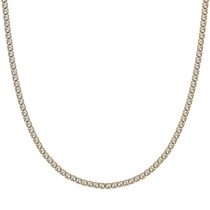 WOMEN'S TENNIS NECKLACE IN STEEL WITH 4MM WHITE CRYSTALS