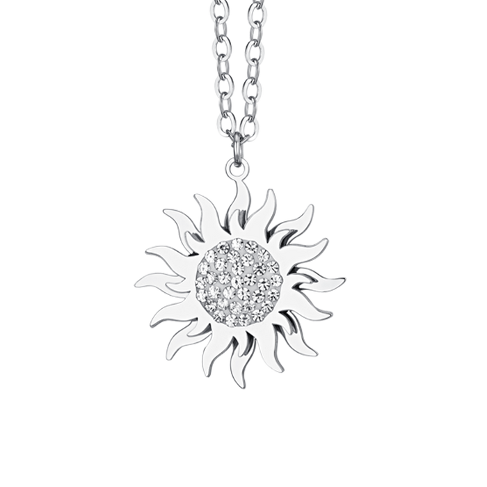 WOMEN'S STEEL NECKLACE WITH ROTATING SUN