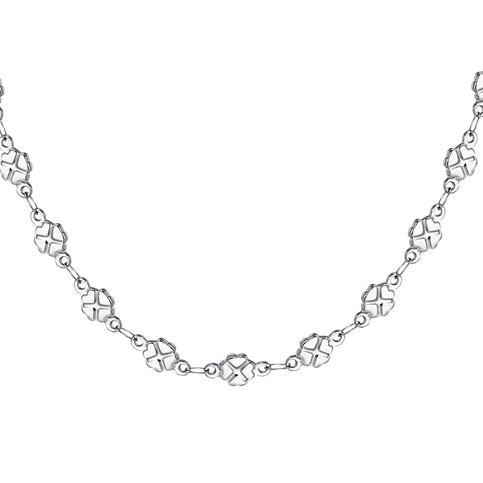 COLLIER TRÈFLE À QUATRE FEUILLES EN ACIER POUR FEMME