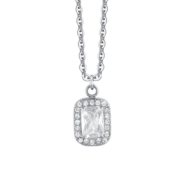 COLLIER FEMME EN ACIER AVEC CRISTAUX ET ZIRCON
