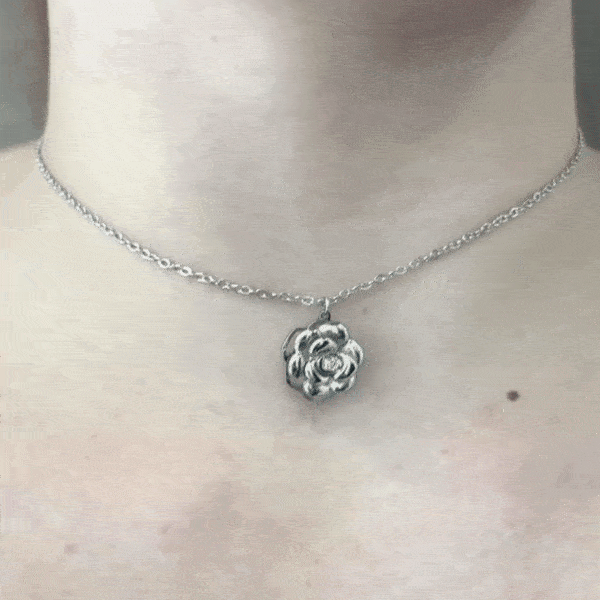 COLLIER ROTATIF EN ACIER ROSE POUR FEMME