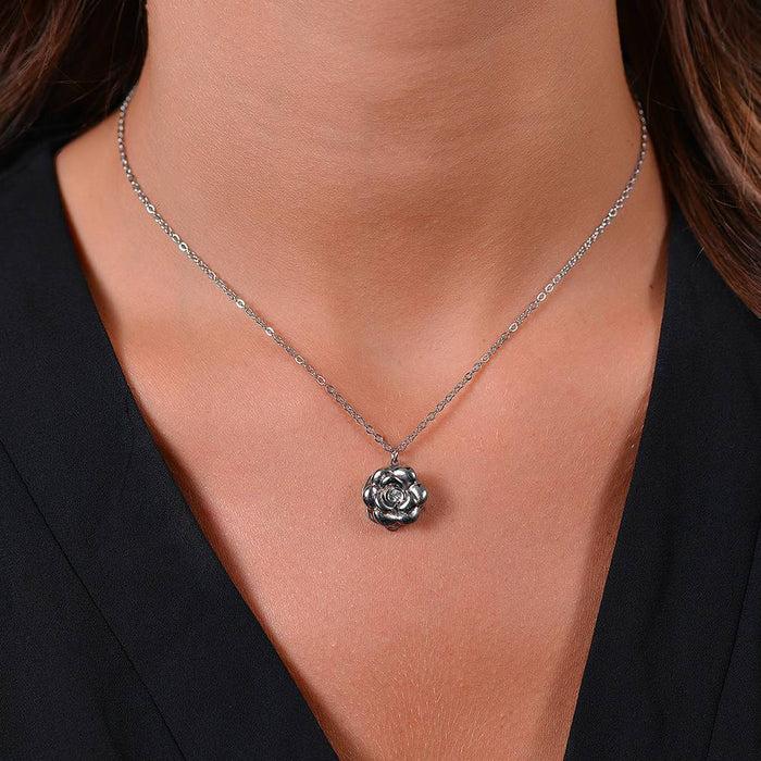 COLLIER ROTATIF EN ACIER ROSE POUR FEMME
