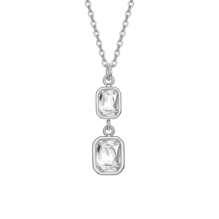 COLLANA DONNA IN ACCIAIO CON CRISTALLI BIANCHI