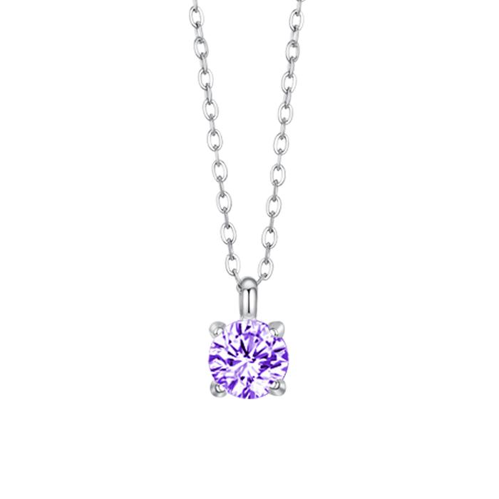 COLLANA DONNA IN ACCIAIO ZIRCONE VIOLA