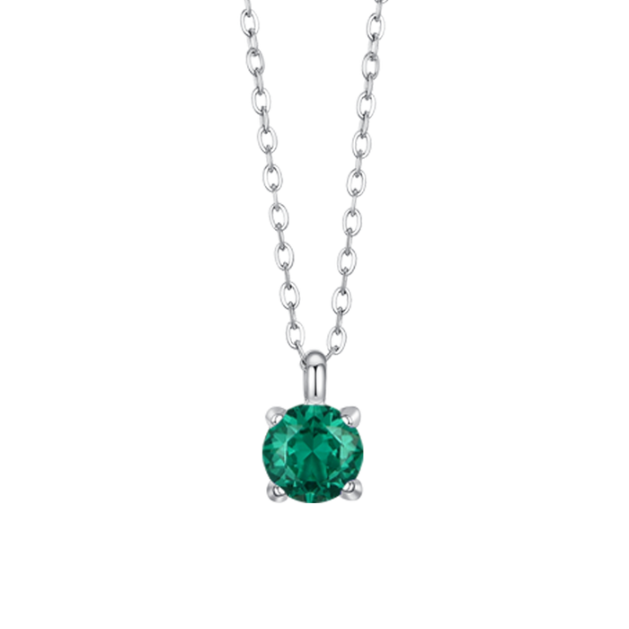 COLLANA DONNA IN ACCIAIO ZIRCONE VERDE
