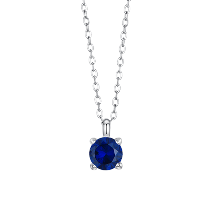 COLLANA DONNA IN ACCIAIO CON ZIRCONE BLU