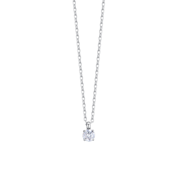 COLLANA DONNA IN ACCIAIO CON CRISTALLO BIANCO