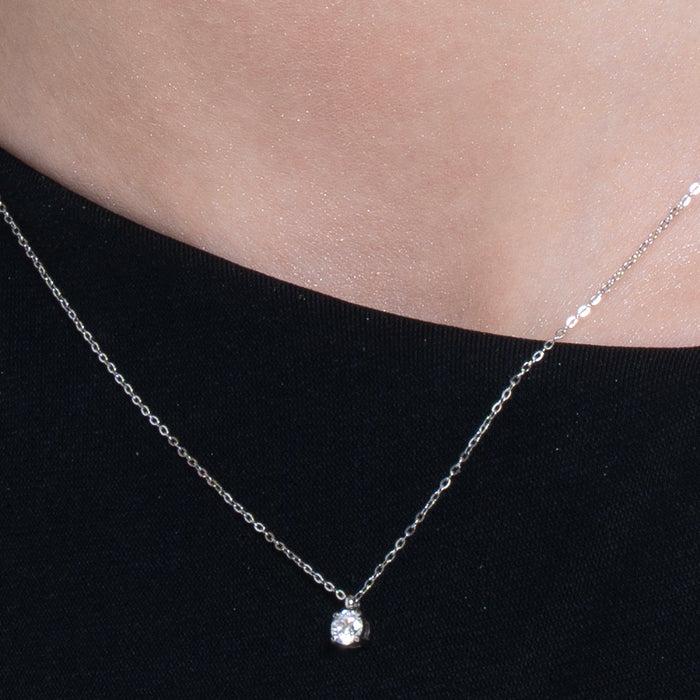COLLANA DONNA IN ACCIAIO CON CRISTALLO BIANCO