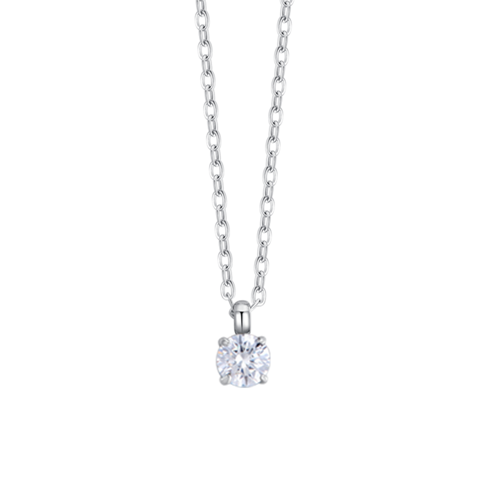 COLLANA DONNA IN ACCIAIO CON CRISTALLO BIANCO