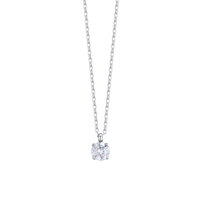 COLLANA DONNA IN ACCIAIO CON CRISTALLO BIANCO