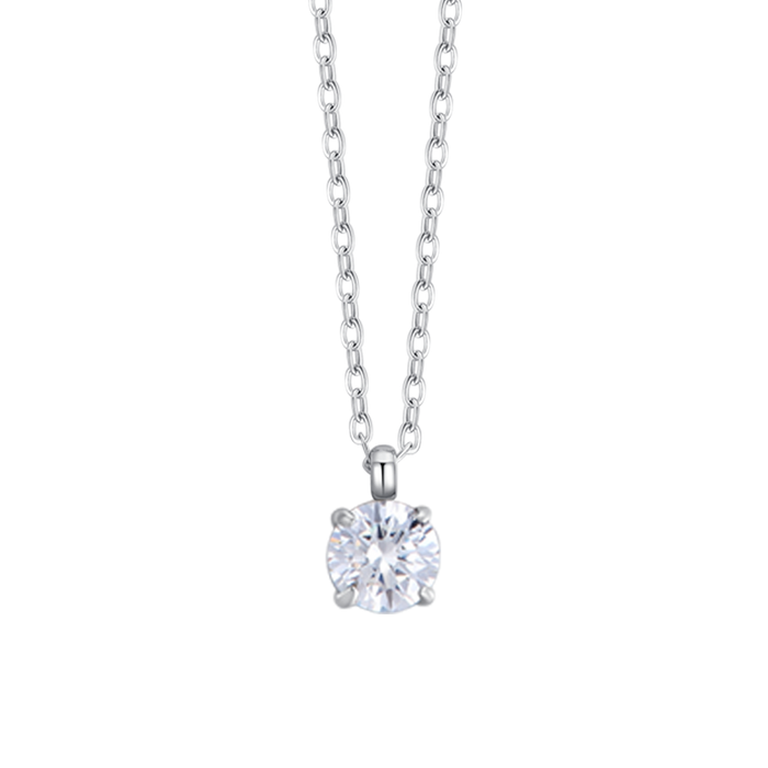COLLANA DONNA IN ACCIAIO CON CRISTALLO BIANCO