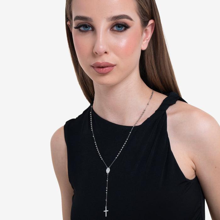 COLLANA DONNA ROSARIO IN ACCIAIO